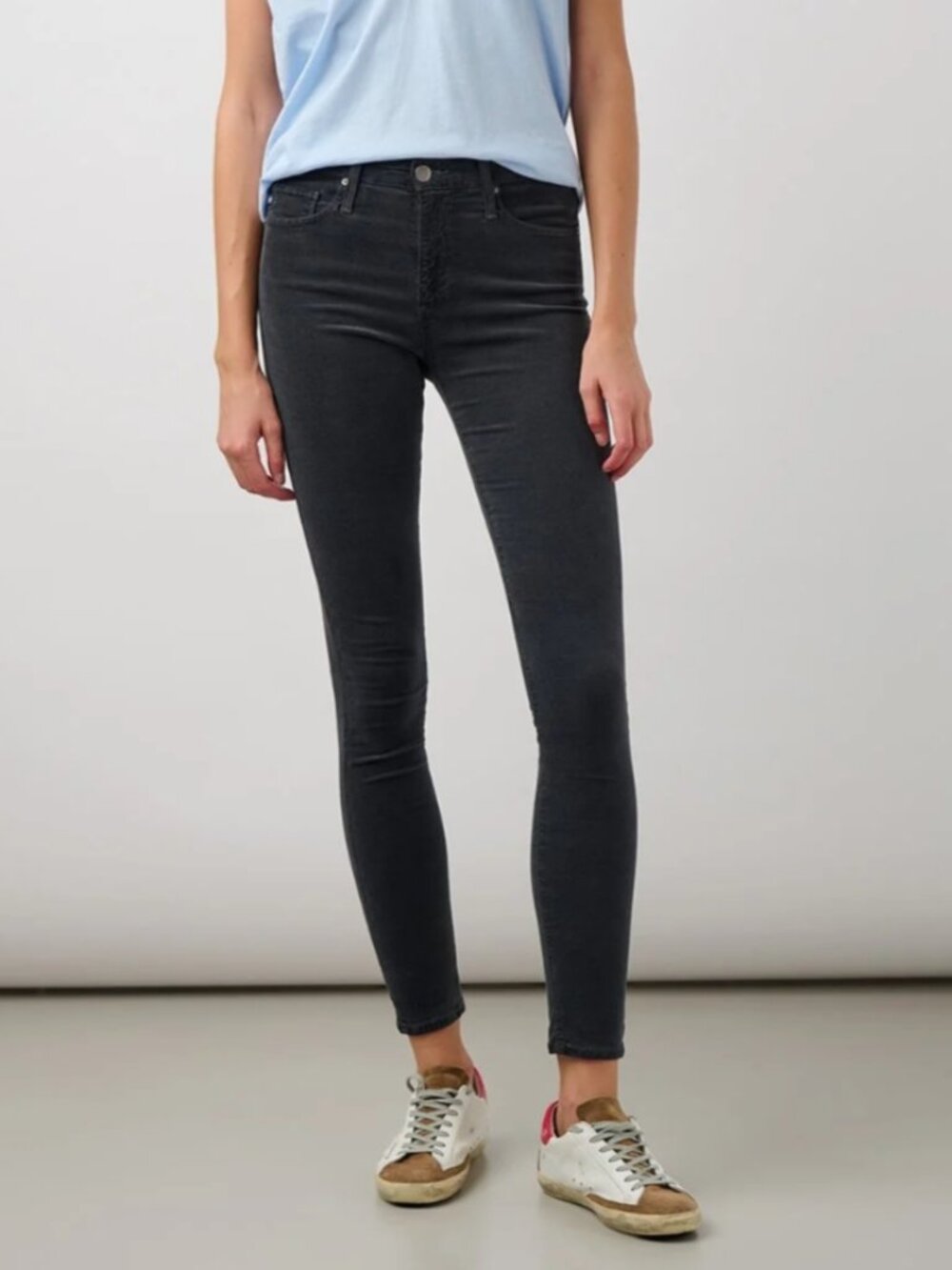 AG Adriano Goldschmied Farrah High-Rise Skinny Jeans – Gunpowder Gray – Size 23